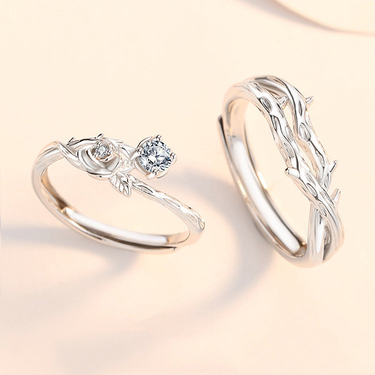 Women's & Men's Rose Couple For Design Valentine's Day Rings