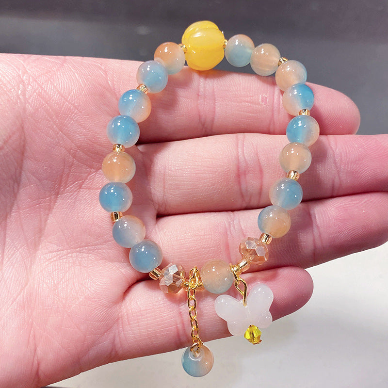 Children's Butterfly String Beads Cute Glaze Niche Bracelets