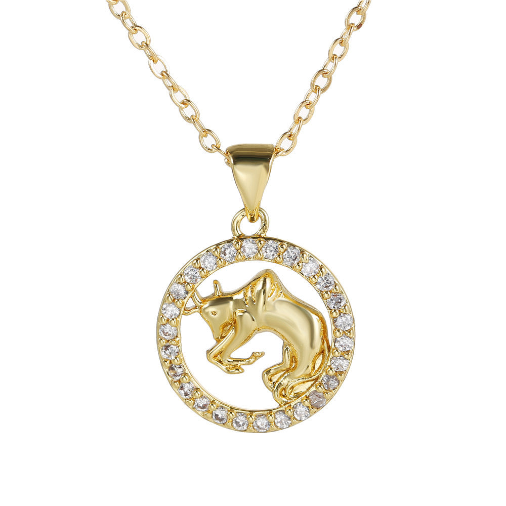 Female Fashion Creative Copper Inlaid With Necklaces