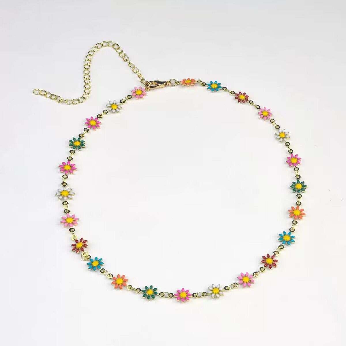 Drop Oil Little Daisy Flower Clavicle Necklaces
