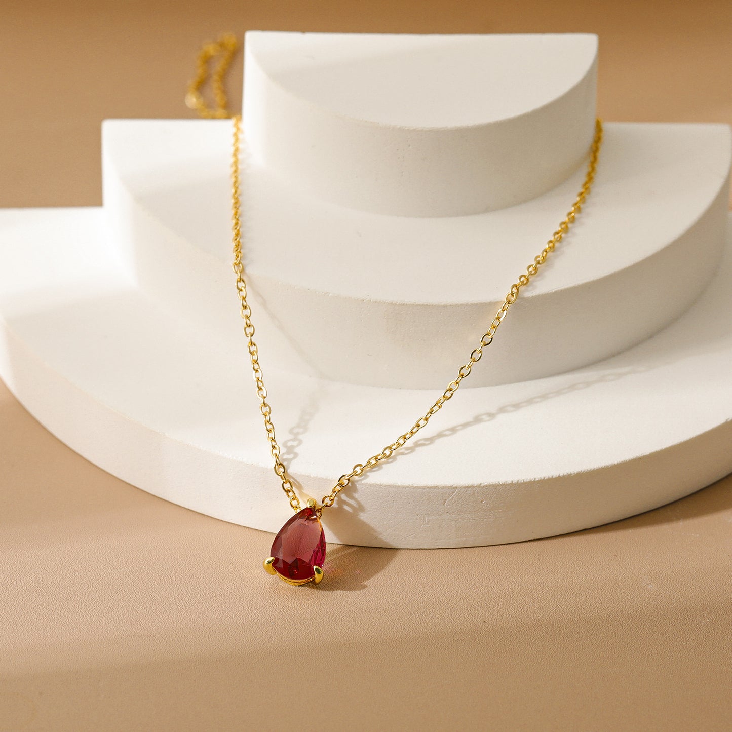 Drop Zircon Month Birthstone Birthstones Pear-shaped Necklaces
