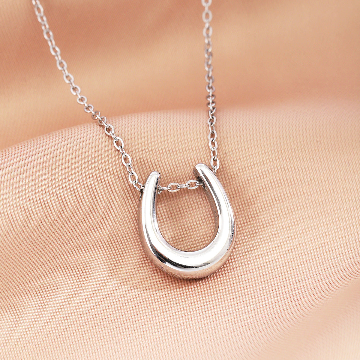Women's Gold Cross Chain Golden Balls U-shaped Necklaces