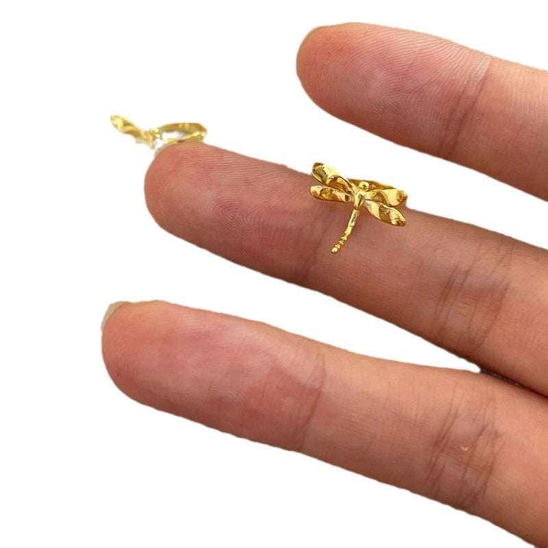Mori Style Three-dimensional Dragonfly Ear Clip Female Sweet Cute Earrings