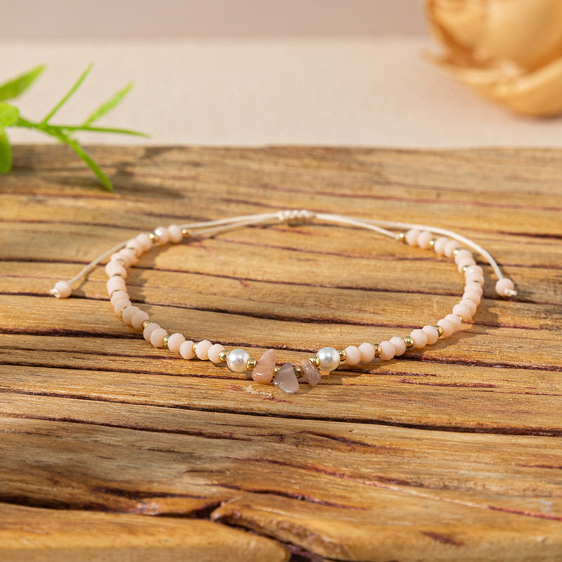 Women's Holiday Style Colorful Gravel Carrying Strap Niche Bracelets