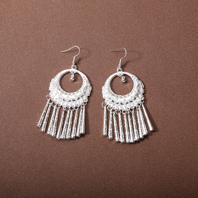 Sier Family Minority Ethnic Style Tourist Attractions Earrings