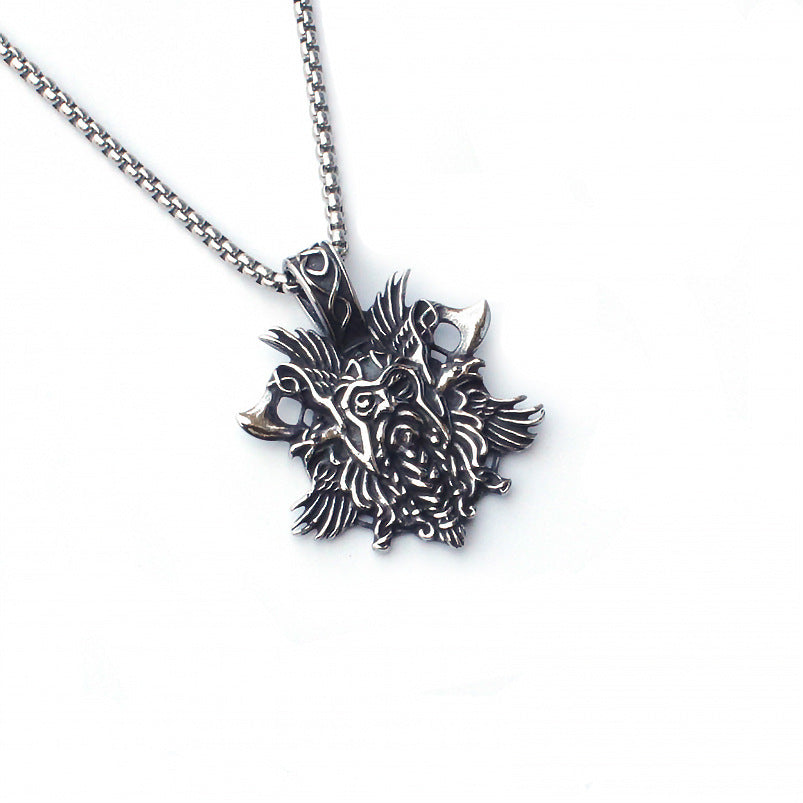Stainless Steel Sheep Head Skull Punk Necklaces