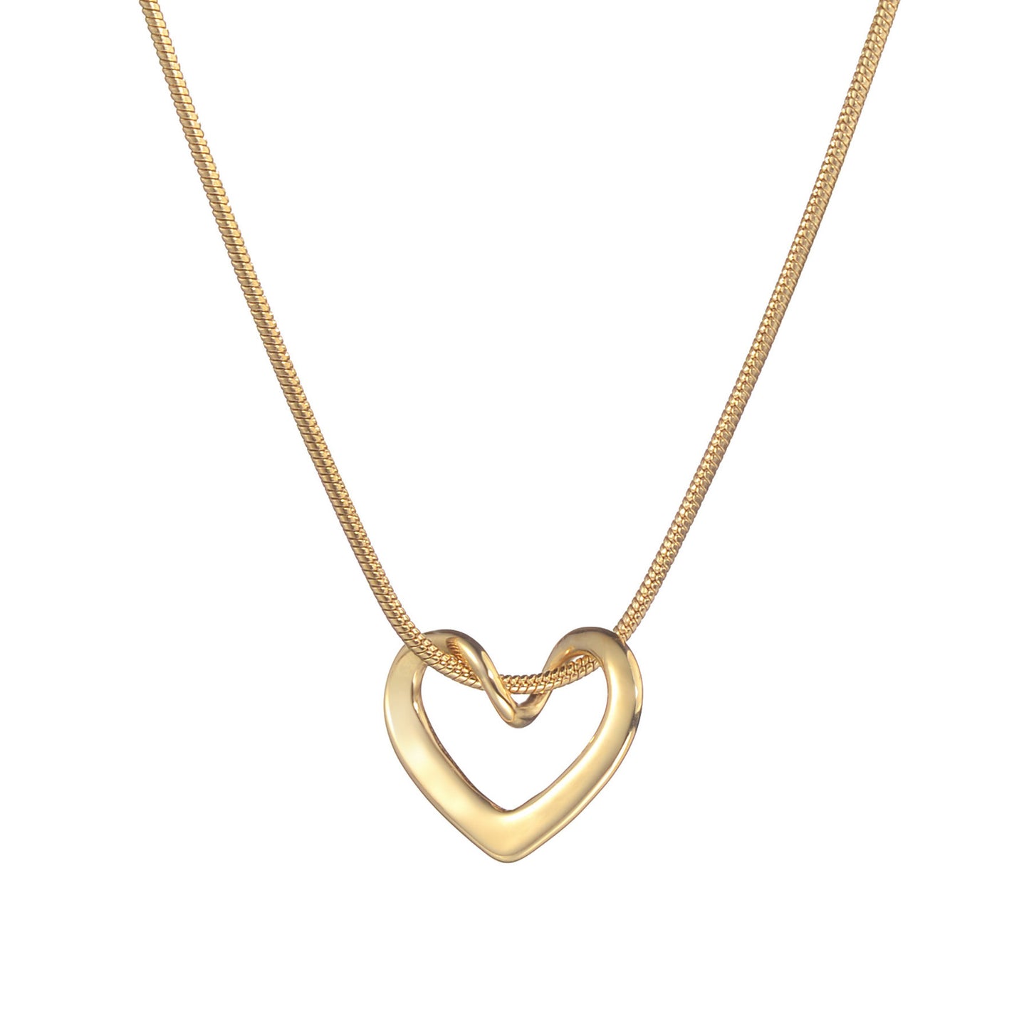 Simple Style Niche Hollow Heart Female Stainless Necklaces