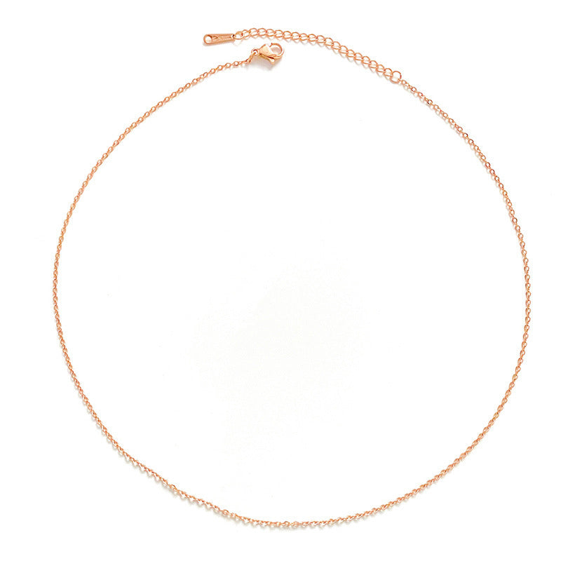 O-shaped Chain Choker Pure Stainless Steel Thin Plated Necklaces