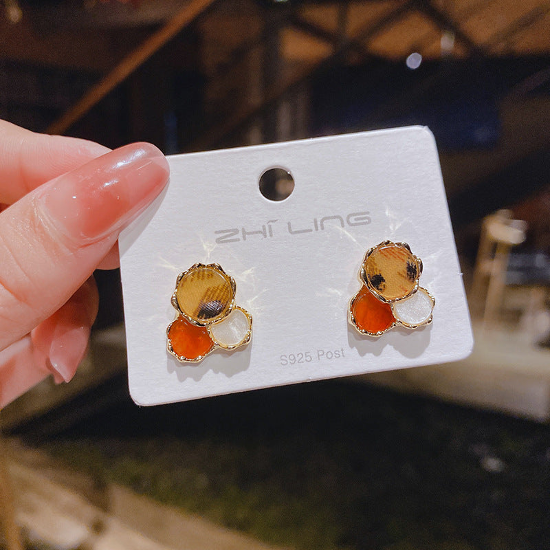 Women's Needle Coffee Color Series Design Sense Earrings