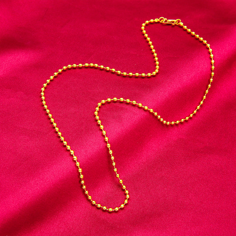 Women's Placer Gold Fashion Buckle Caterpillar Water Necklaces