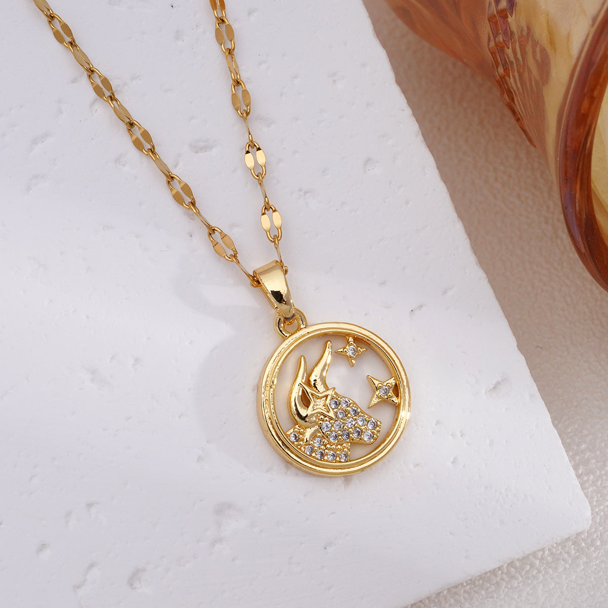 Women's Fashion Twee Constellations Design High-grade Real Gold Necklaces