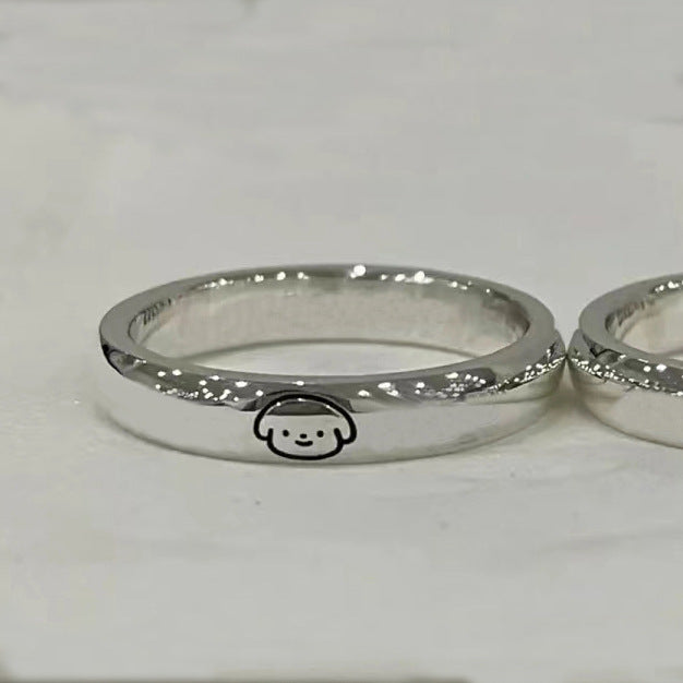 Women's & Men's Iti Puppy Kitty Cartoon Pattern Hello Rings
