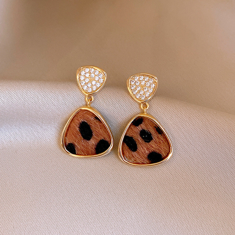 Sier Geometric Niche Design Elegant High-grade Earrings