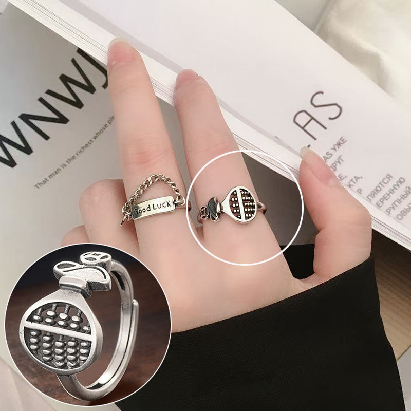 Women's Sugar Retro Fashion Geometry Pattern V-shaped Open Hip Hop Rings