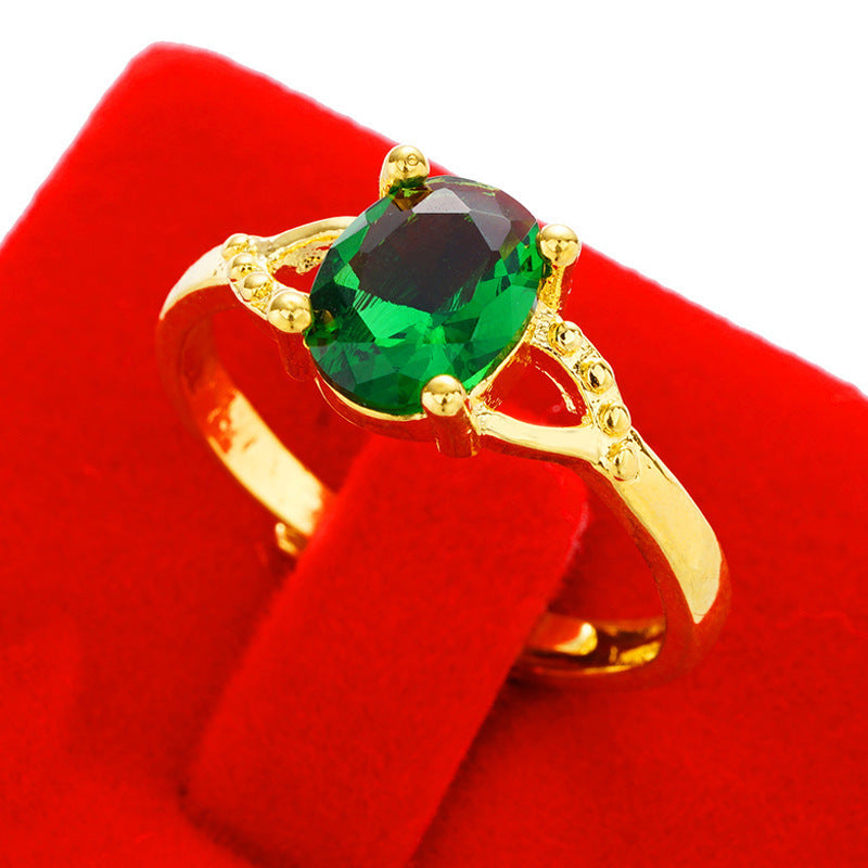 Women's Imitation Diamond Colored Gemstone No Color Rings