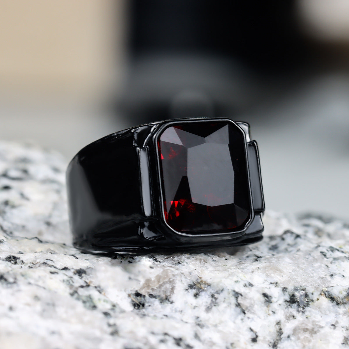 Men's Ruby Fashion Ornament Punk Hip Hop Rings