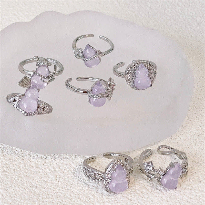 Women's Open With Diamond Design Light Luxury Unique Rings