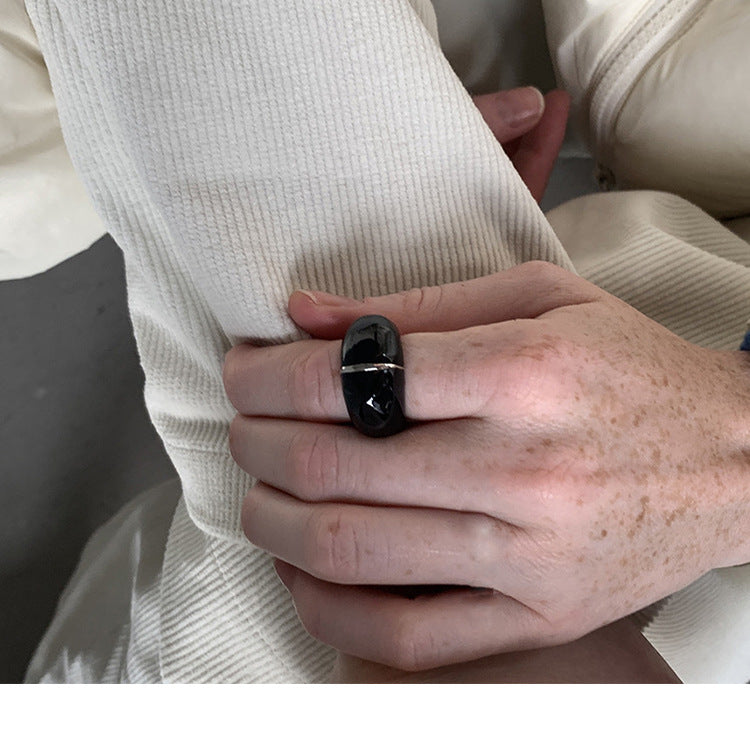 Minority Simple Fashion Metal Wide Design Drip Rings