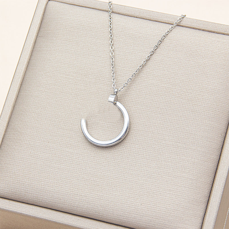 Nail Three-ring Three-color Buckle Light Luxury Necklaces