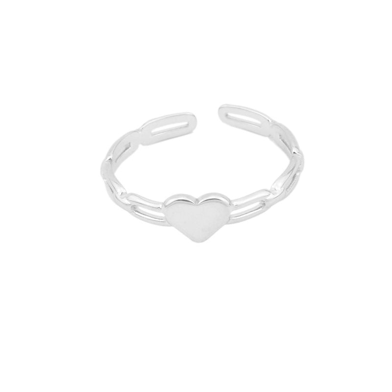 Buckle Hollow Heart-shaped Titanium Steel Female Minimalism Rings