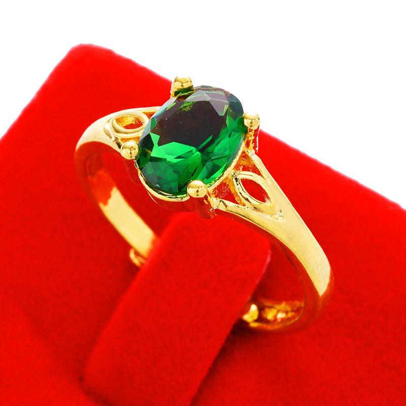 Women's Imitation Diamond Colored Gemstone No Color Rings