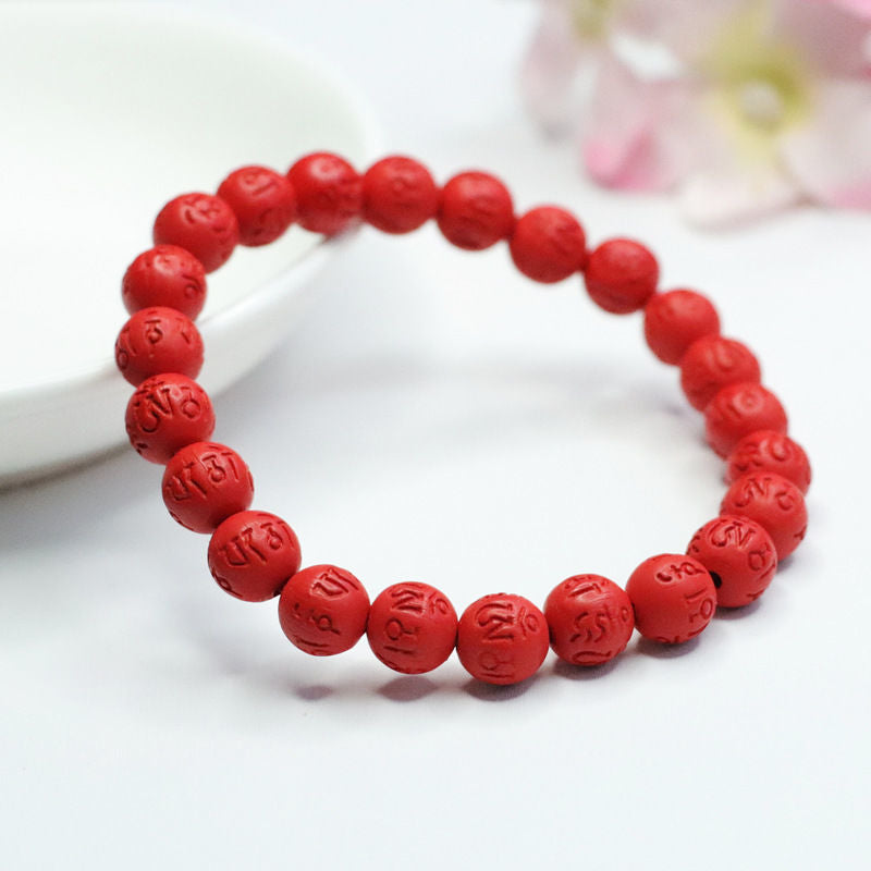Words Proverbs Round Beads Mantra Red Bracelets