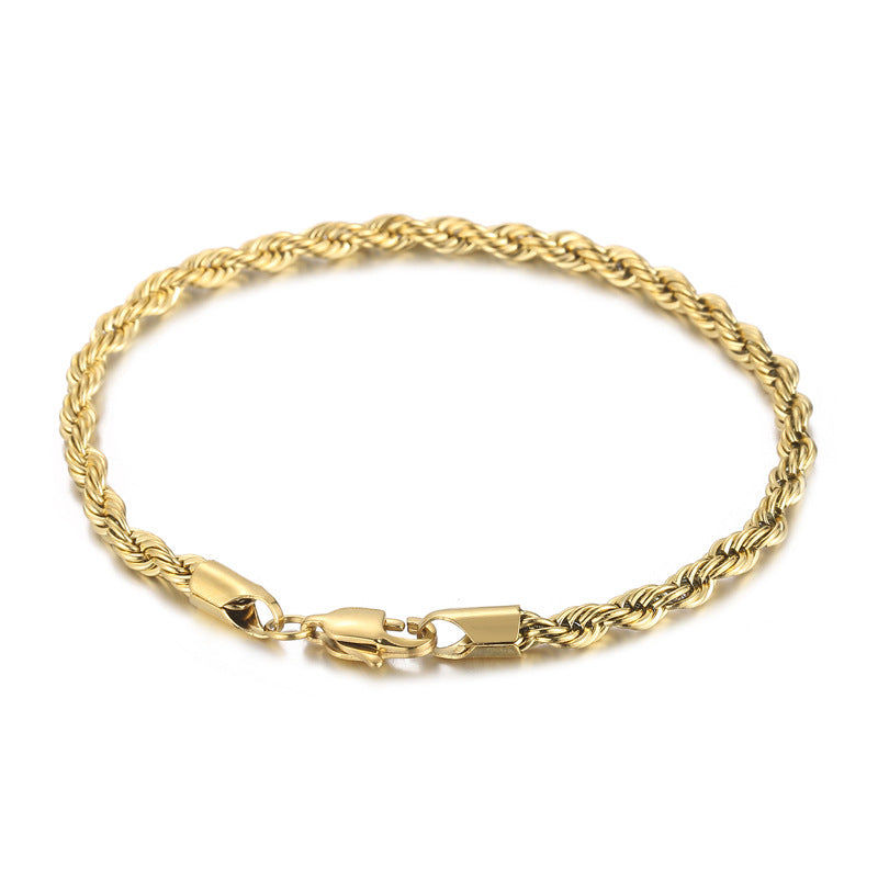 Fashion Stainless Steel Hemp Flowers Chain Bracelets