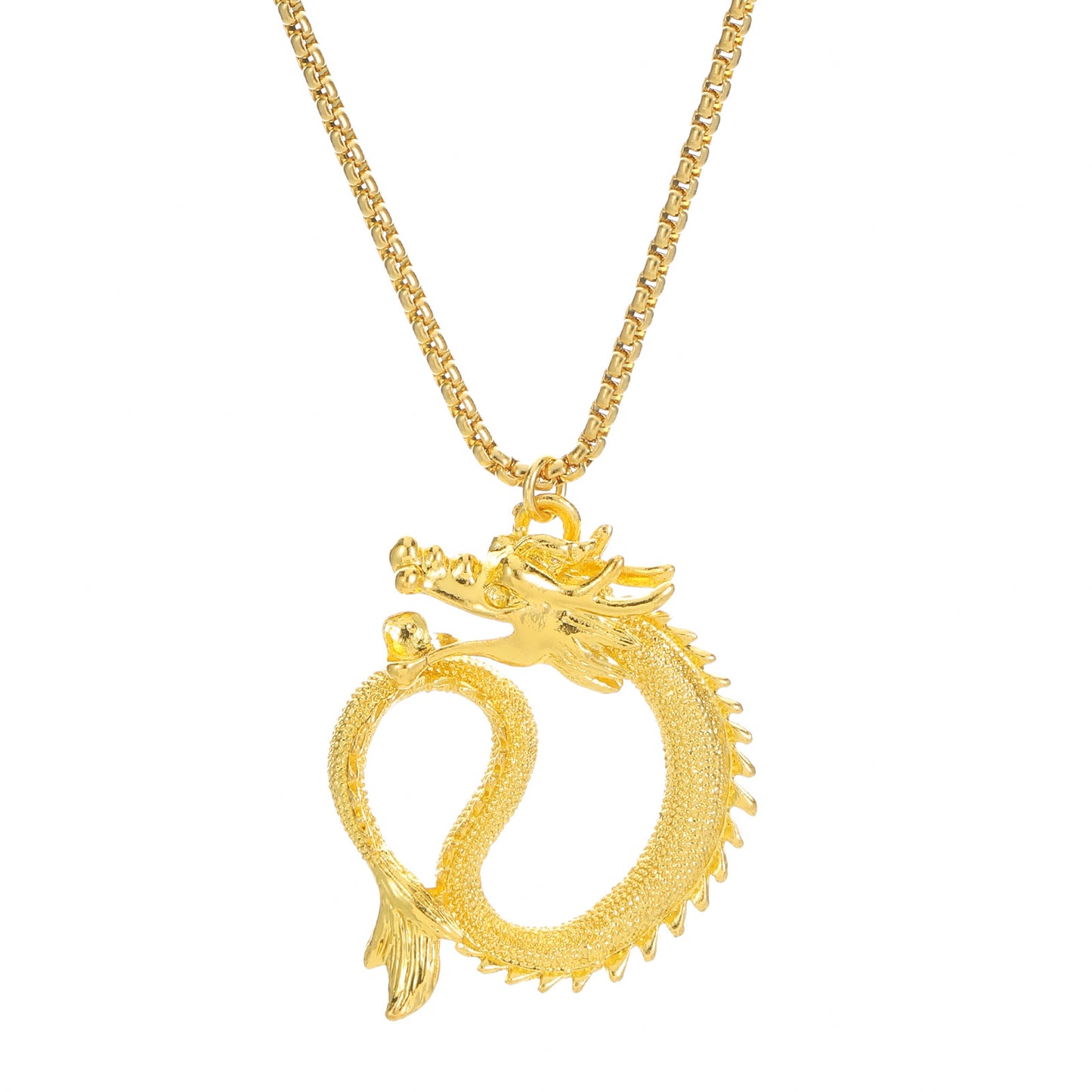 Women's & Men's Stainless Steel Alloy Chinese Dragon Hip Necklaces