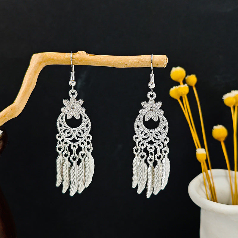 Sier Family Minority Ethnic Style Tourist Attractions Earrings