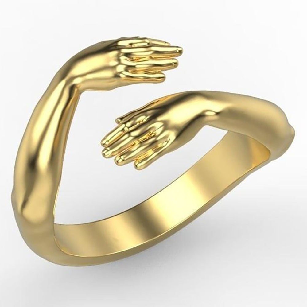 Fashion Love Hands Hugging Open Adjustable Rings