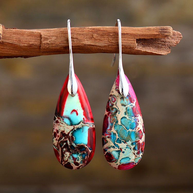 Emperor Stone Water Drop Female Temperament Earrings