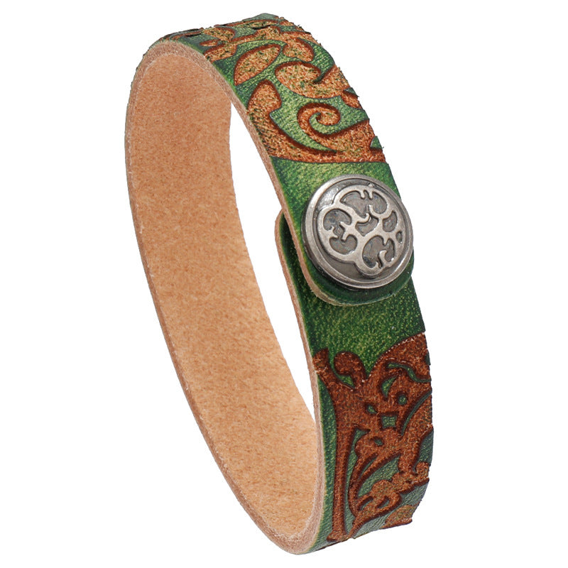Women's & Men's Ornament Simple Artistic Retro Cattle Leather Bracelets