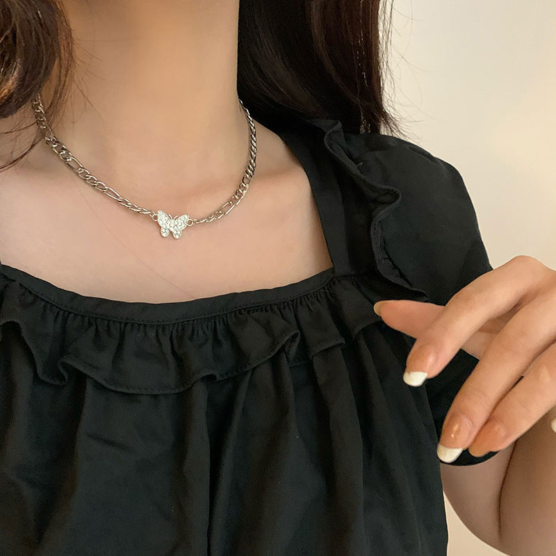 Women's Butterfly Clavicle Chain Hip Hop Cool Necklaces