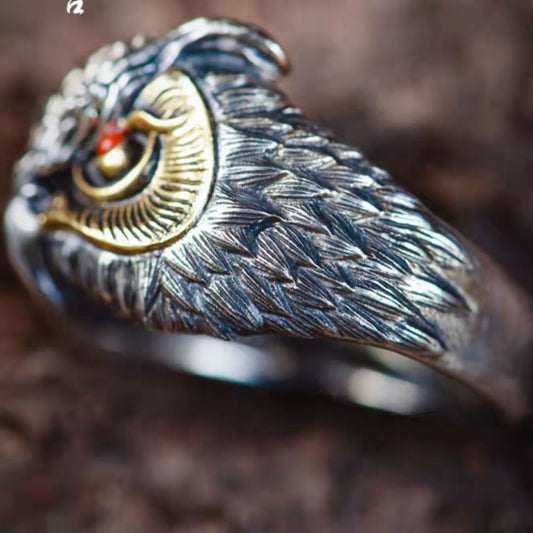 Retro Domineering Eagle Open Head Forefinger Rings