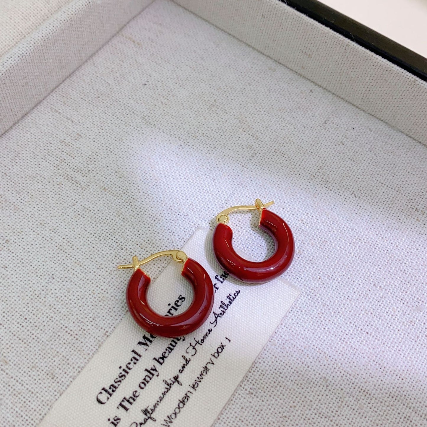 Enamel Drip Glazed Ear Mild Luxury Earrings