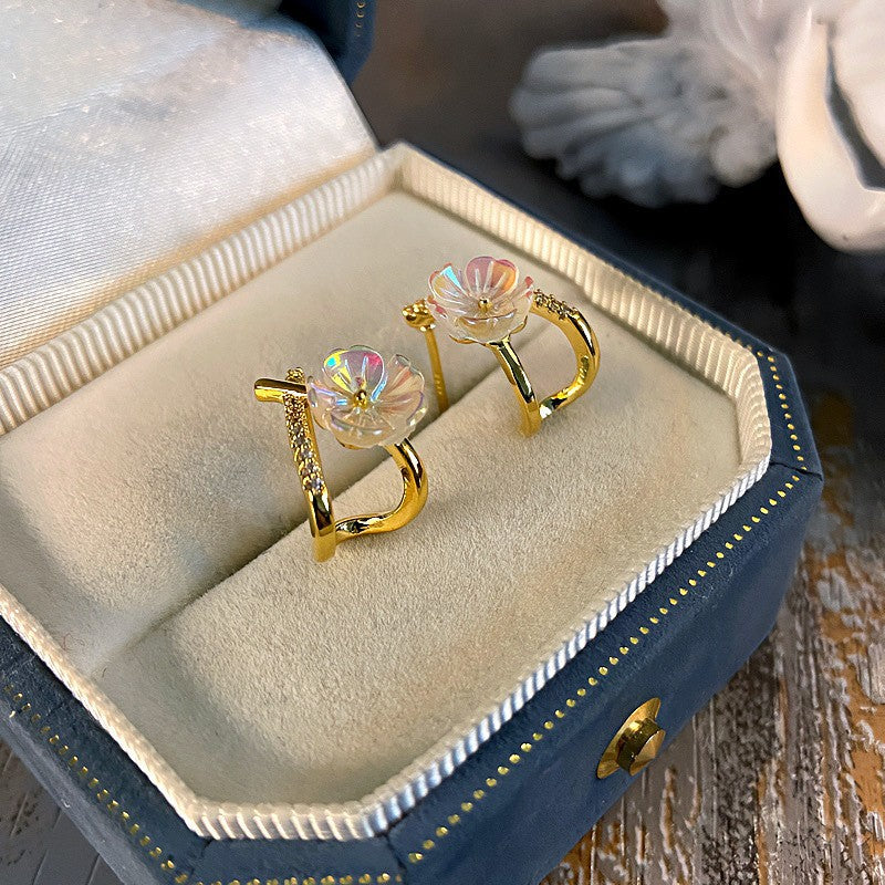 Entry Lux Style Cross Fritillary Zircon Earrings