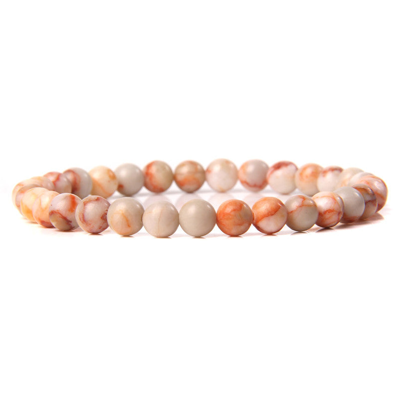 Women's & Men's Single Circle Beaded Natural Agate Stone Bracelets