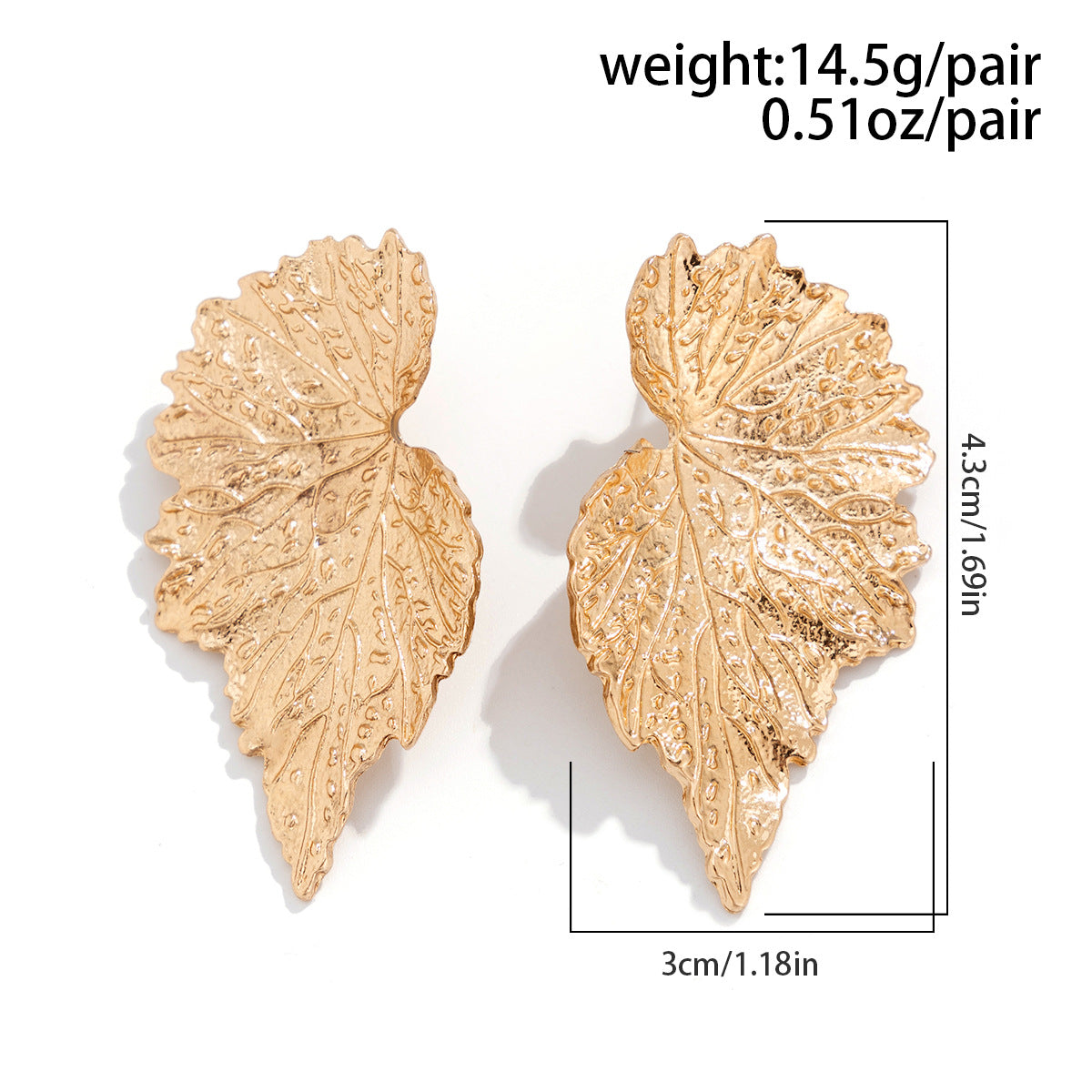 Metal Ginkgo Leaf Trendy Female Sweet Cool Earrings