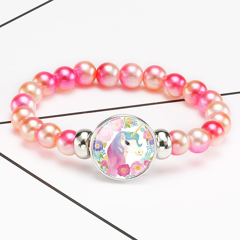 Children's Creative Cartoon Unicorn Telescopic Pegasus Rainbow Bracelets