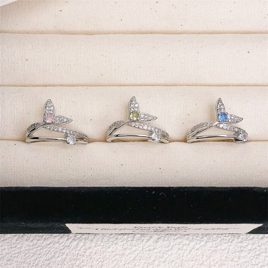 Super Flash Zircon High-grade Open Light Luxury Minority Design Rings