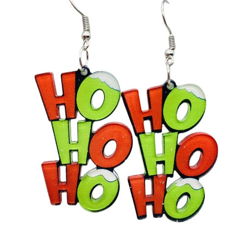 Women's & Men's Christmas Creative Acrylic Letter Double-sided Asymmetric Eardrops Earrings