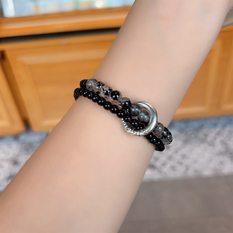 Women's Style Zen Beaded Double Layered Ink Painting Bracelets