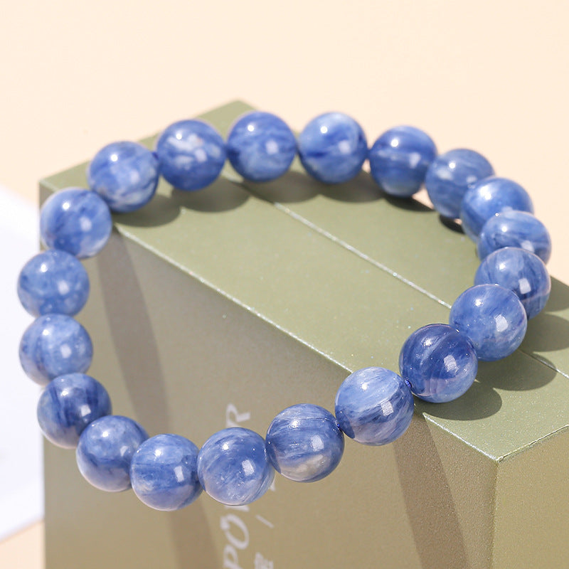 Women's & Men's Natural Brazil Blue Crystal Veet Round Beads Bracelets