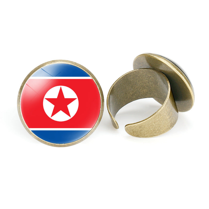 Asian Flags Vintage Open Bahrain Turkey Rings