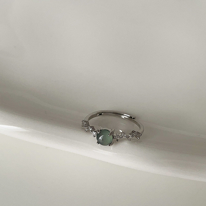 Feeling Chalcedony Gourd Water Drop Female Rings