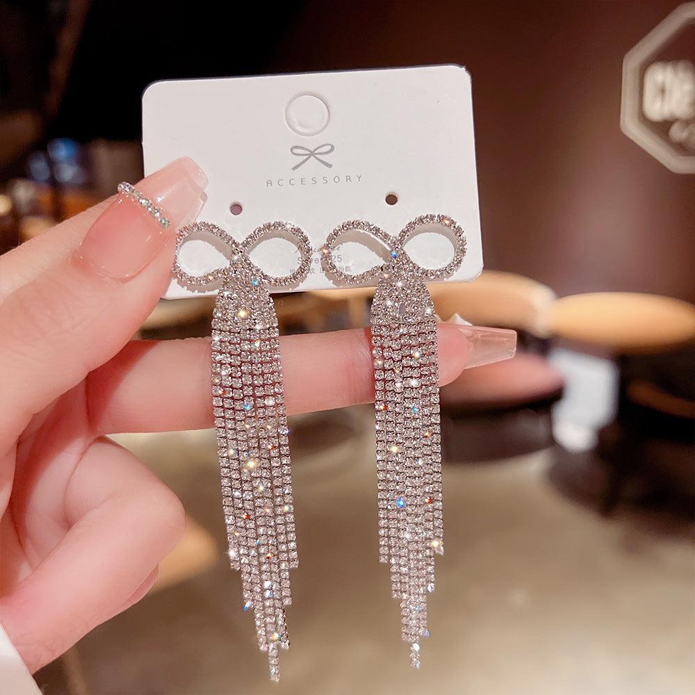 Women's Vintage Tassel Diamond High-grade Ear Minority Earrings