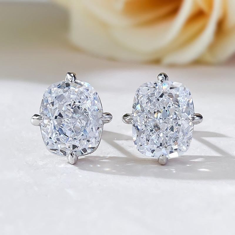 Balls Sier Gold-plated High Carbon Rhinestone Ear Earrings