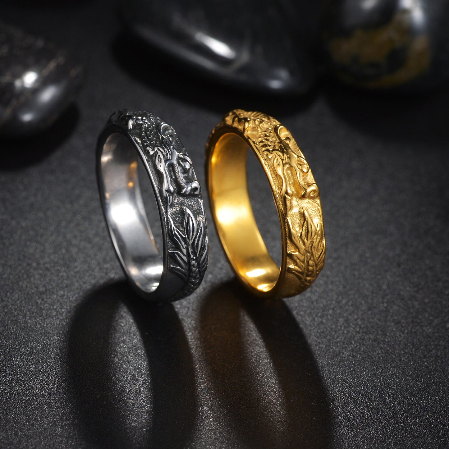 Chinese Dragon Asian Cultural Characteristics Xi Rings