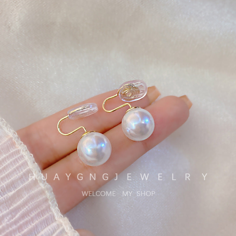 Women's Sier Needle Korean Style French Petite Retro Graceful Imitation Earrings