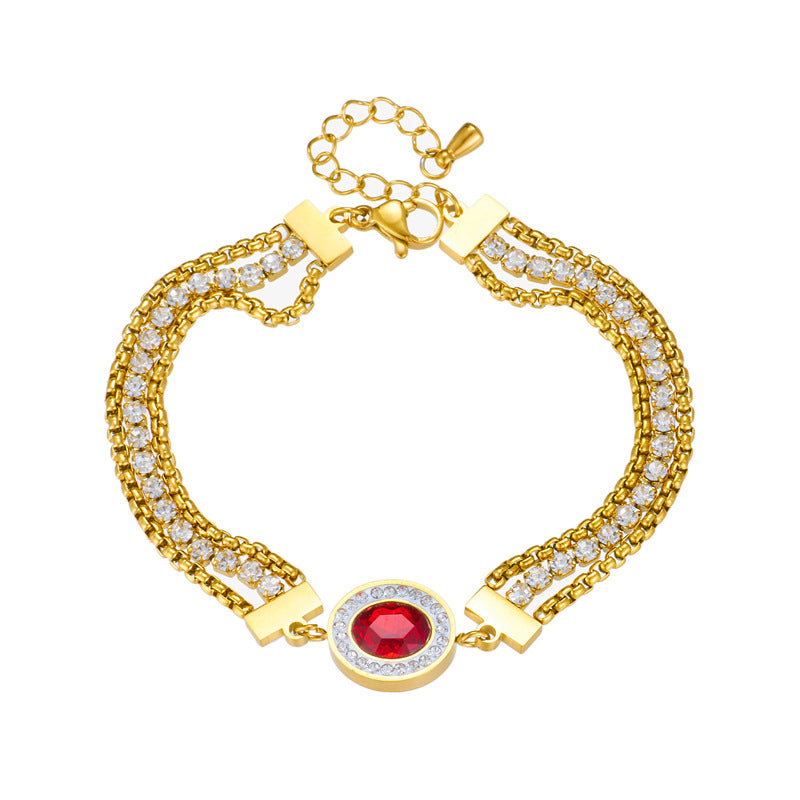 Vintage Gold Rhinestone Chain Butterfly Lucky Bracelets